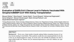 Evaluation of SARS-CoV-2 Serum Level in Patients Vaccinated With Sinopharm/BBIBP-CorV With Kidney Transplantation